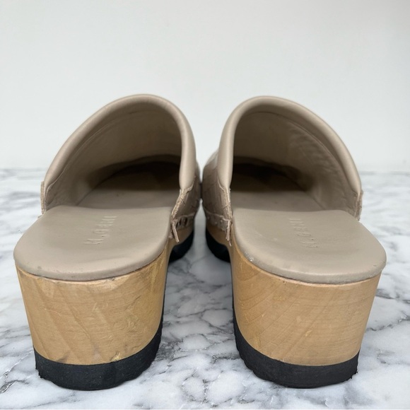 M Gemi Clogs Greta Croco Printed Leather Stone Woman’s Size 41 U.S 10 - Picture 7 of 14